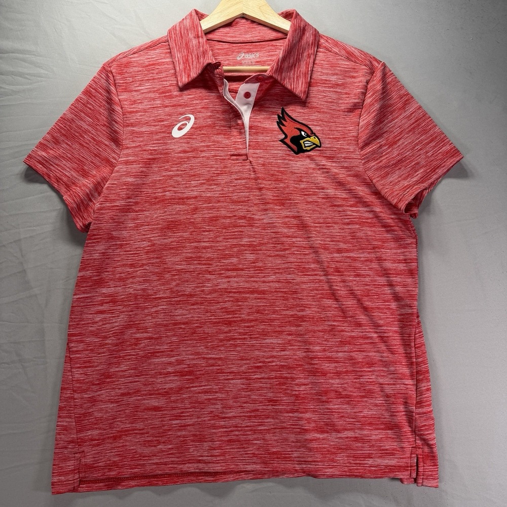 ASICS Arizona Cardinals Polo Shirt Womens Medium Red Short Sleeve Coach NFL
